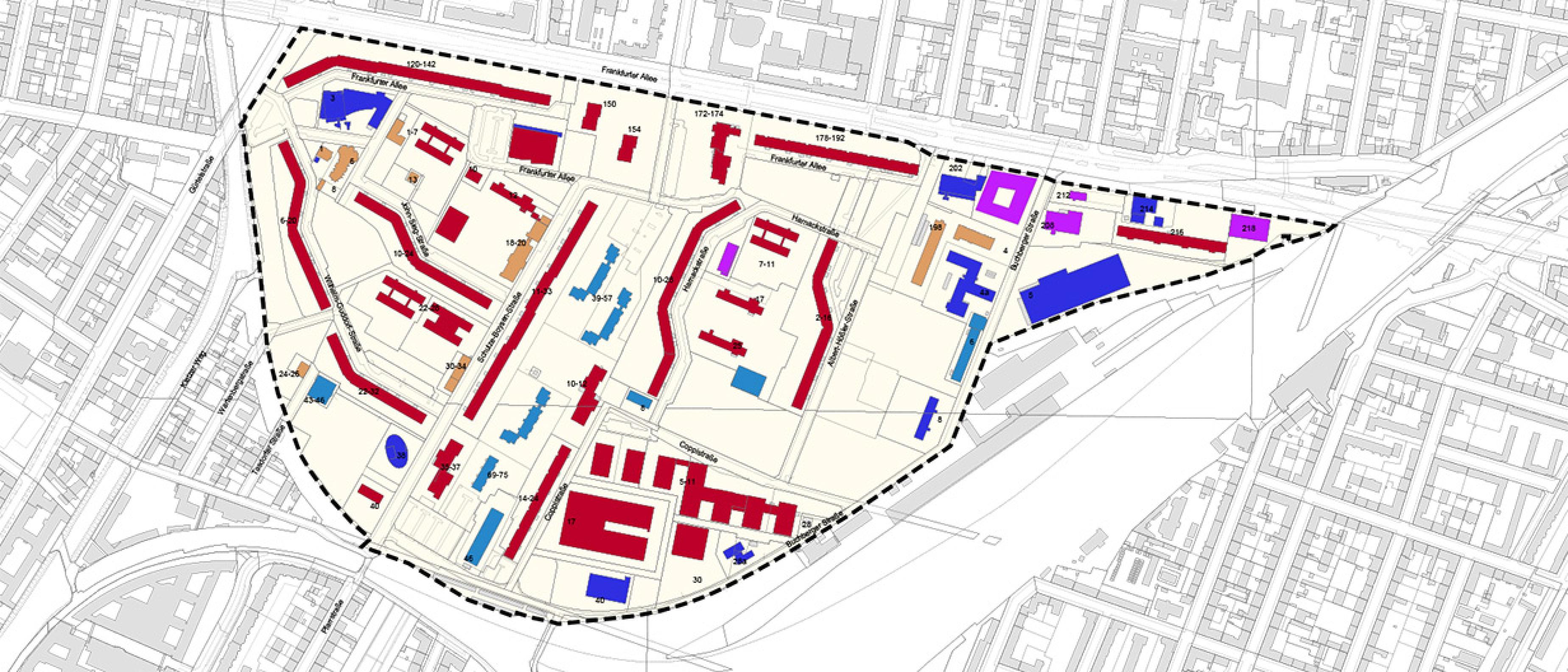 Baualtersplan für das Untersuchungsgebiet Frankfurter Allee Süd