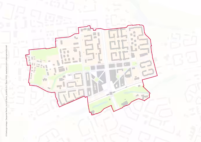 Karte mit Gebietsgrenze Helle Mitte 