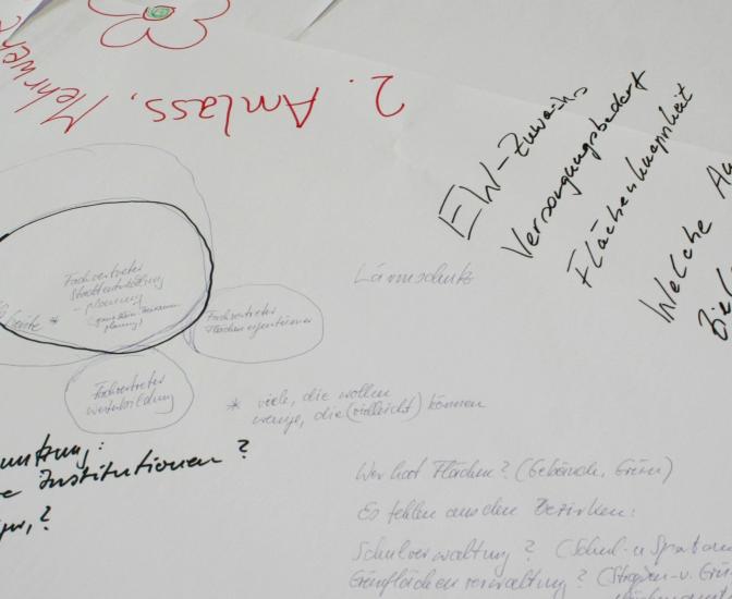 Arbeitstisch bei einem Workshop