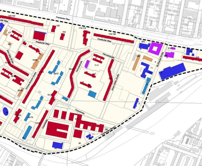Baualtersplan für das Untersuchungsgebiet Frankfurter Allee Süd