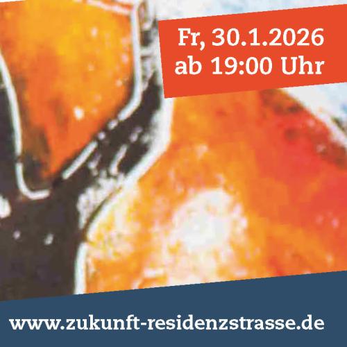 Einladungskarte zur Vernissage in der Residenzstraße am 30.1.2026